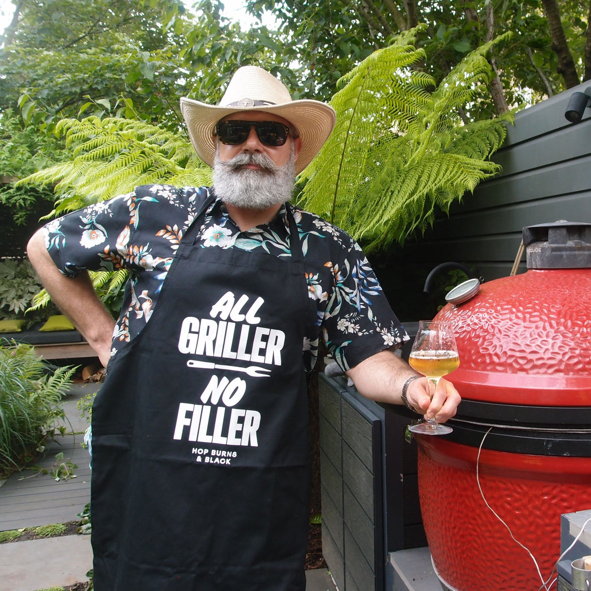 HB&B All Griller No Filler BBQ Apron-Hop Burns & Black