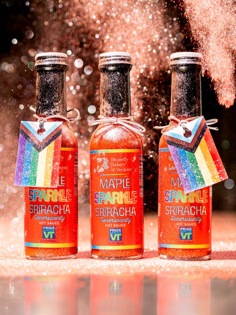 Butterfly Bakery Maple Sparkle Sriracha Pride Hot Sauce (148ml)-Hop Burns & Black