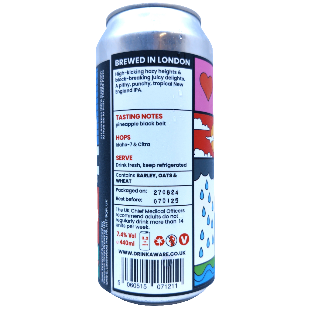 Pressure Drop Karate New England IPA 7.4% (440ml can)-Hop Burns & Black