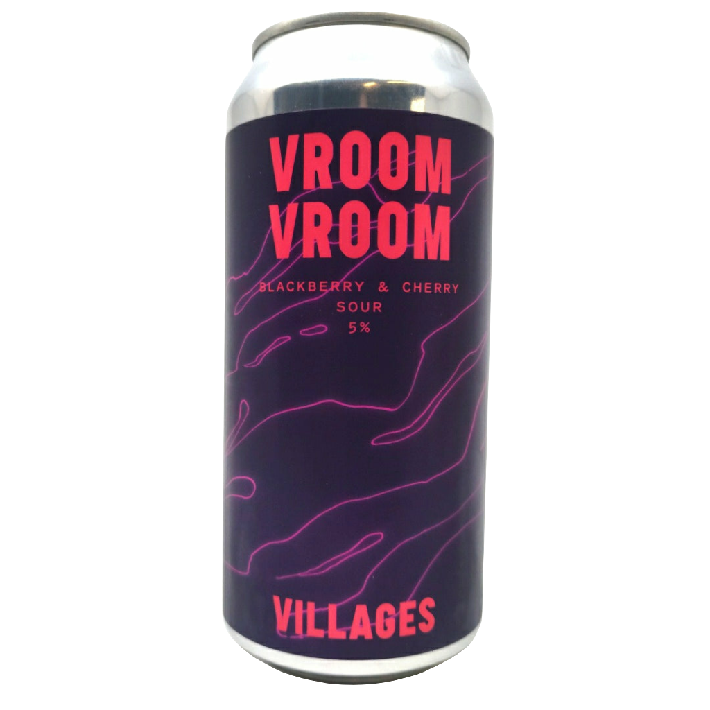 Villages Vroom Vroom Blackberry & Cherry Sour 5% (440ml can)-Hop Burns & Black