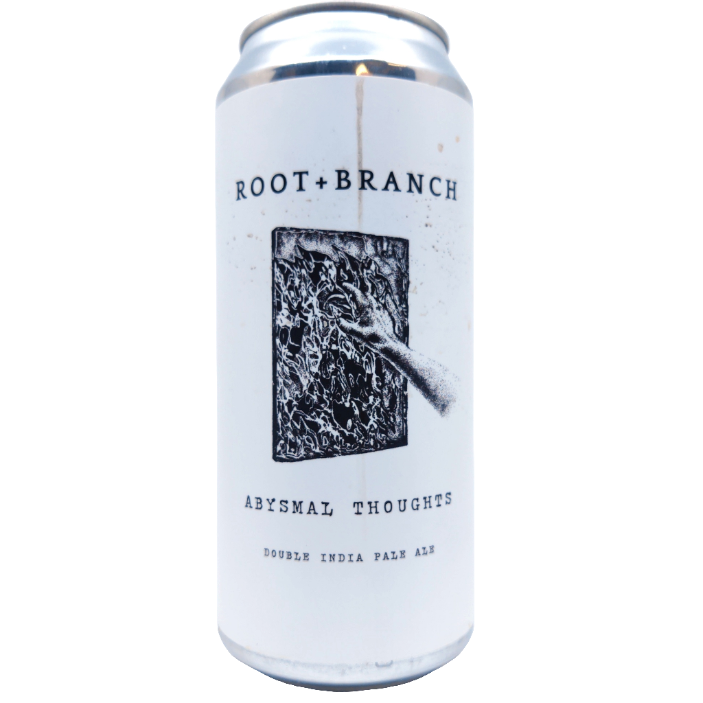 Root & Branch Abysmal Thoughts Double IPA 8% (473ml can)-Hop Burns & Black