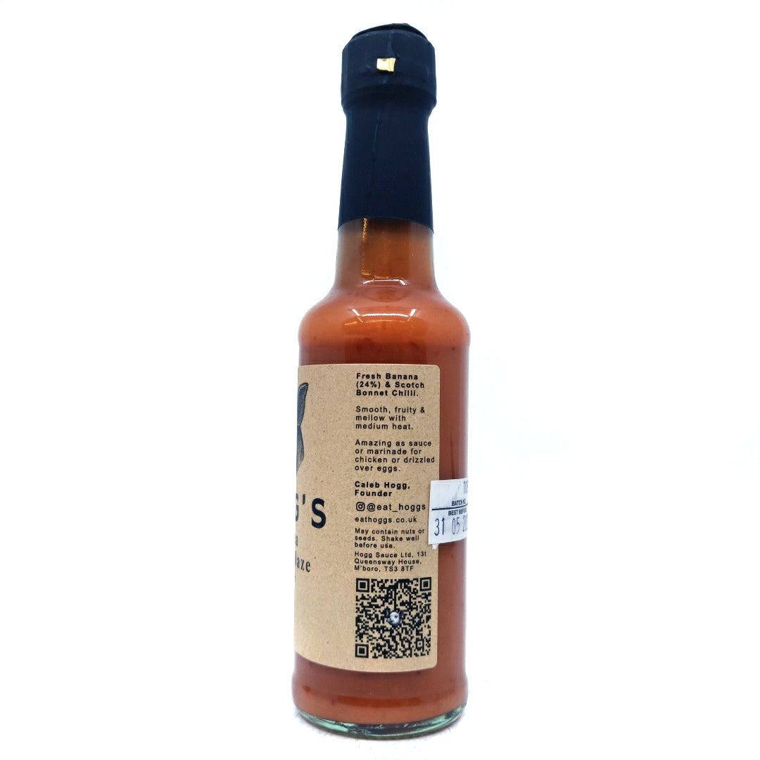 Hogg's Banana Bonnie Blaze Hot Sauce (145ml)-Hop Burns & Black