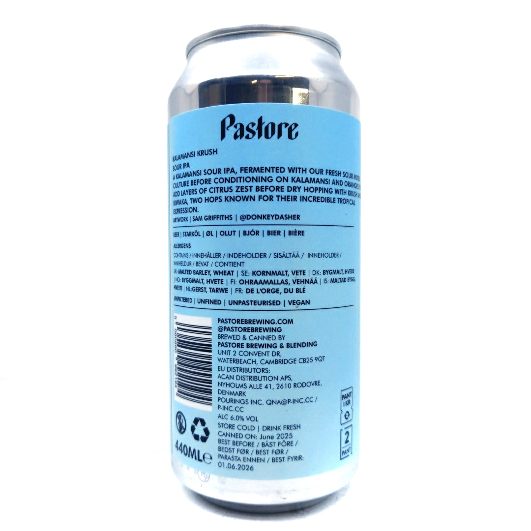 Pastore Kalamansi Krush Sour IPA 6% (440ml can)-Hop Burns & Black