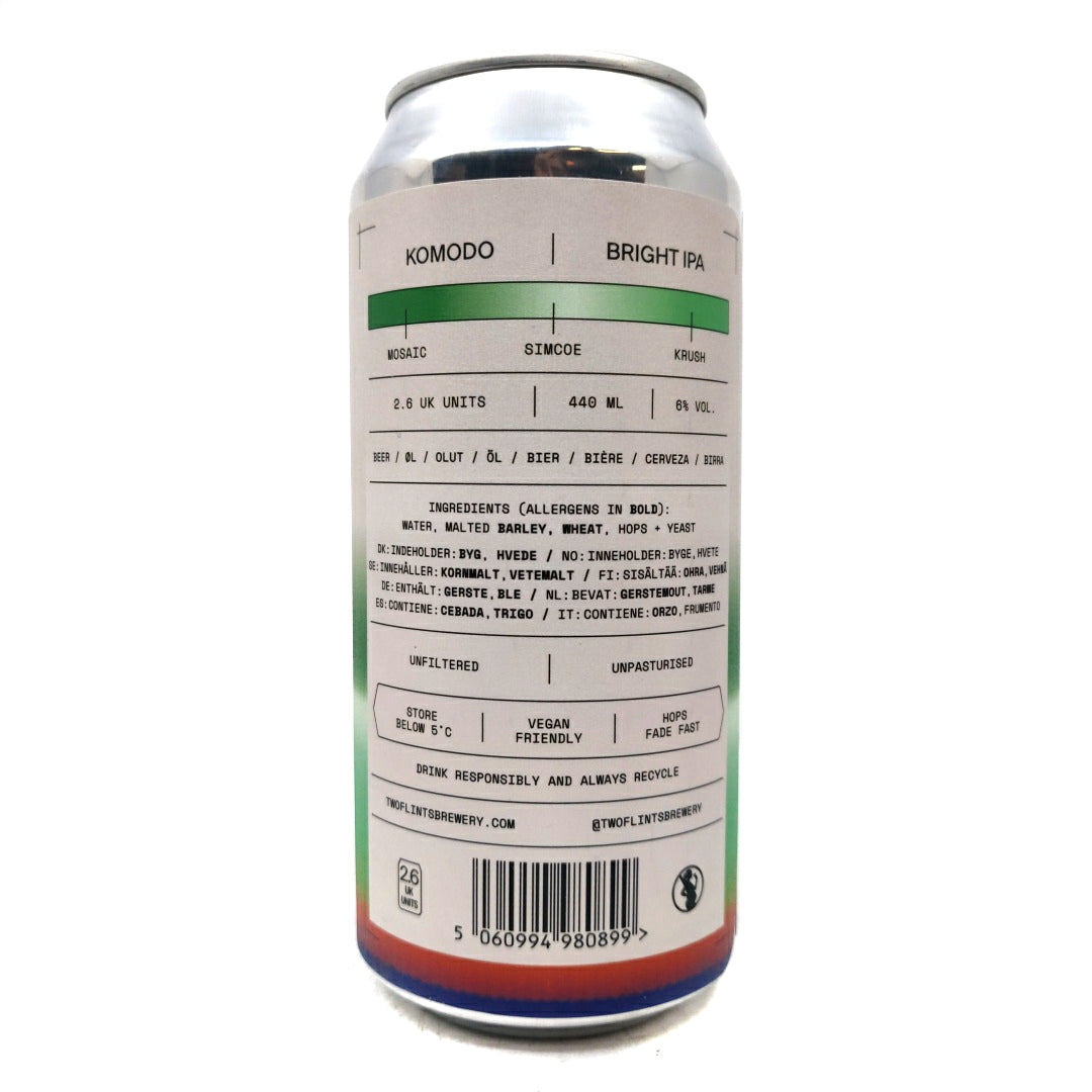 Two Flints x Pressure Drop Komodo Bright IPA 6% (440ml can)-Hop Burns & Black