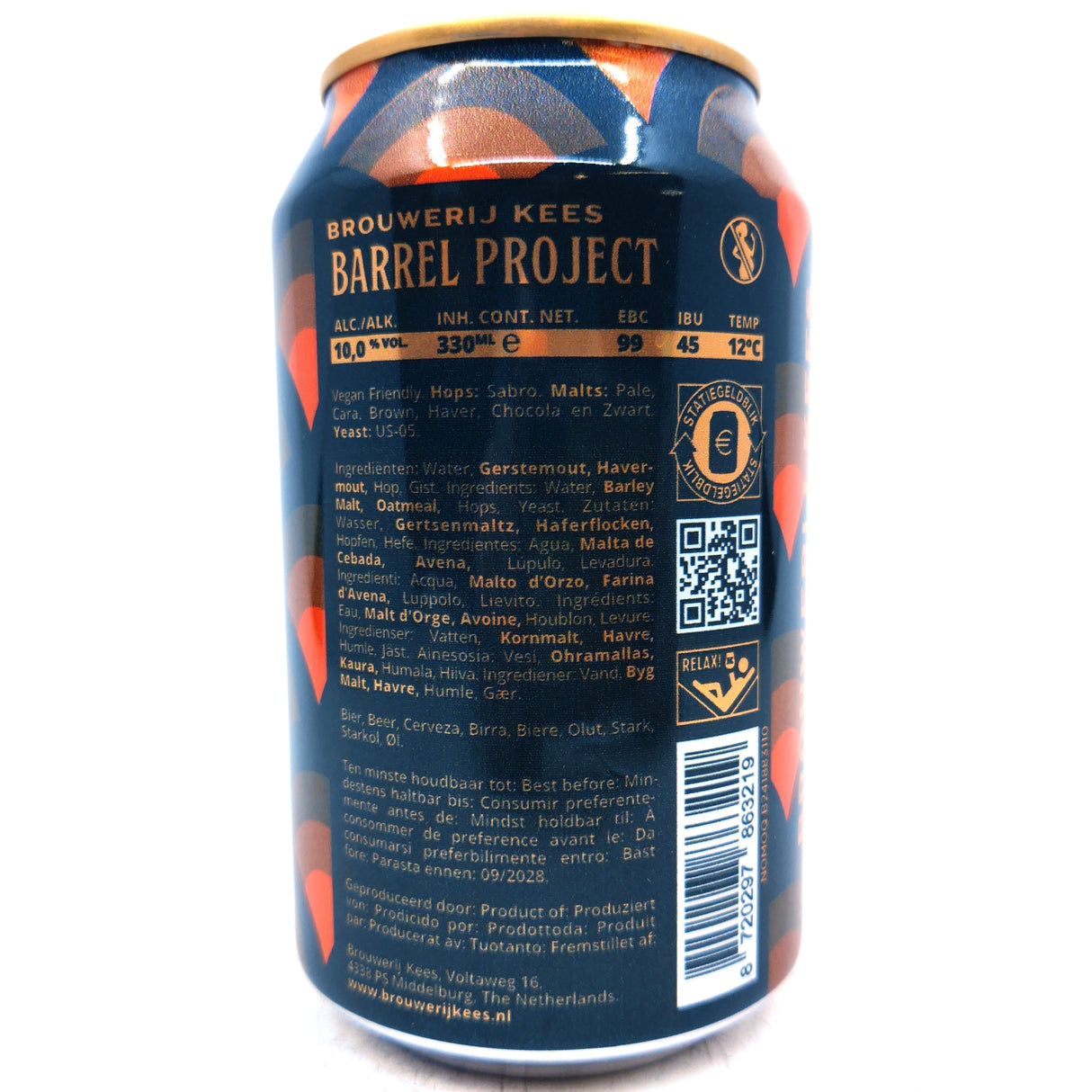 Kees Barrel Project 2024 St Brandarius Imperial Stout 10% (330ml can)-Hop Burns & Black