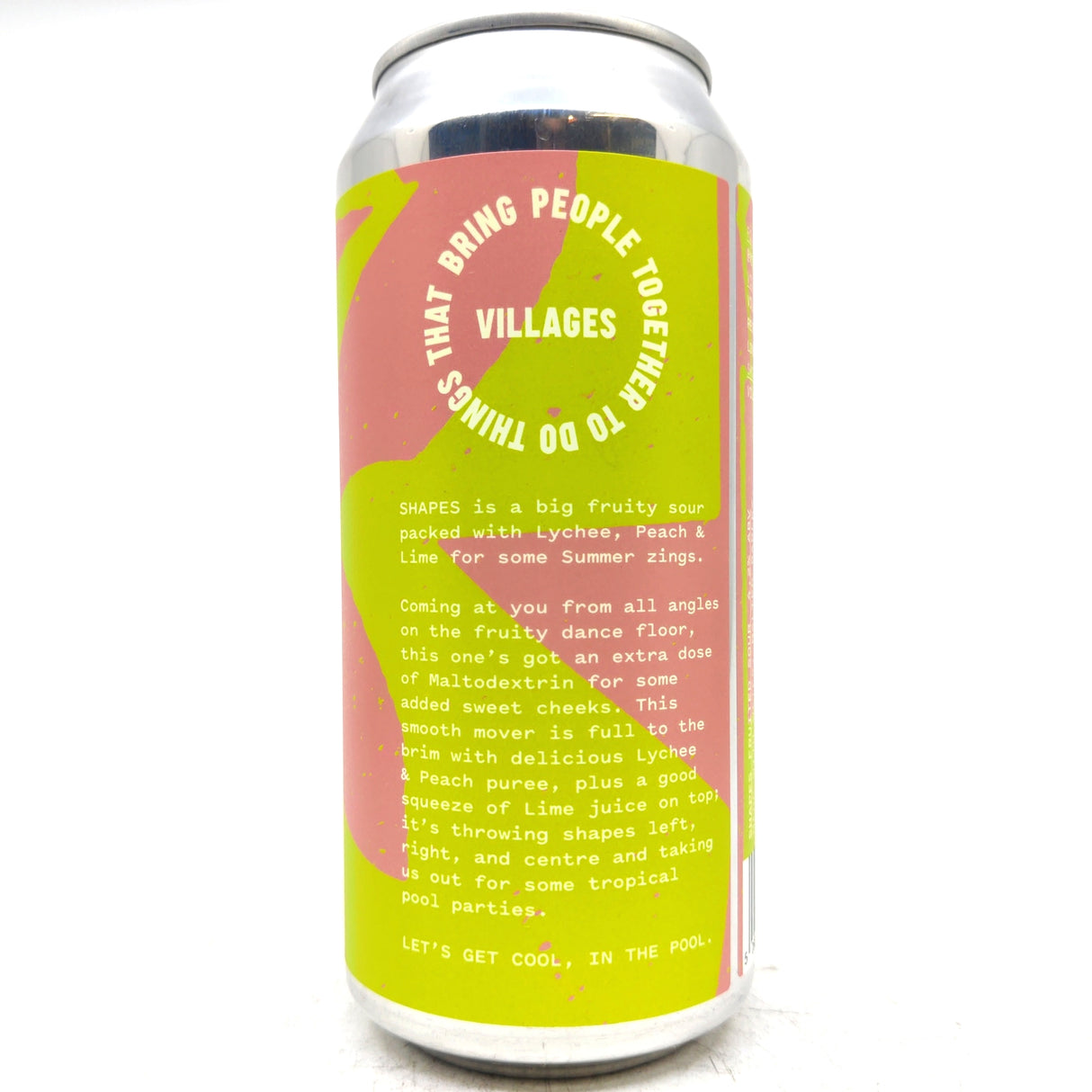 Villages Shapes Lychee, Peach & Lime Sour 4.2% (440ml can)-Hop Burns & Black