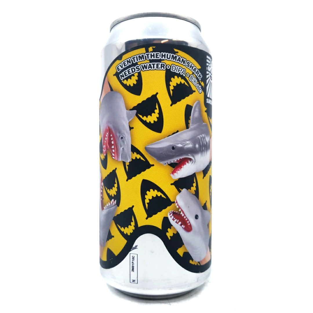 Sureshot x Verdant Even Tim the Human Shark Needs Water Double IPA 8% (440ml can)-Hop Burns & Black