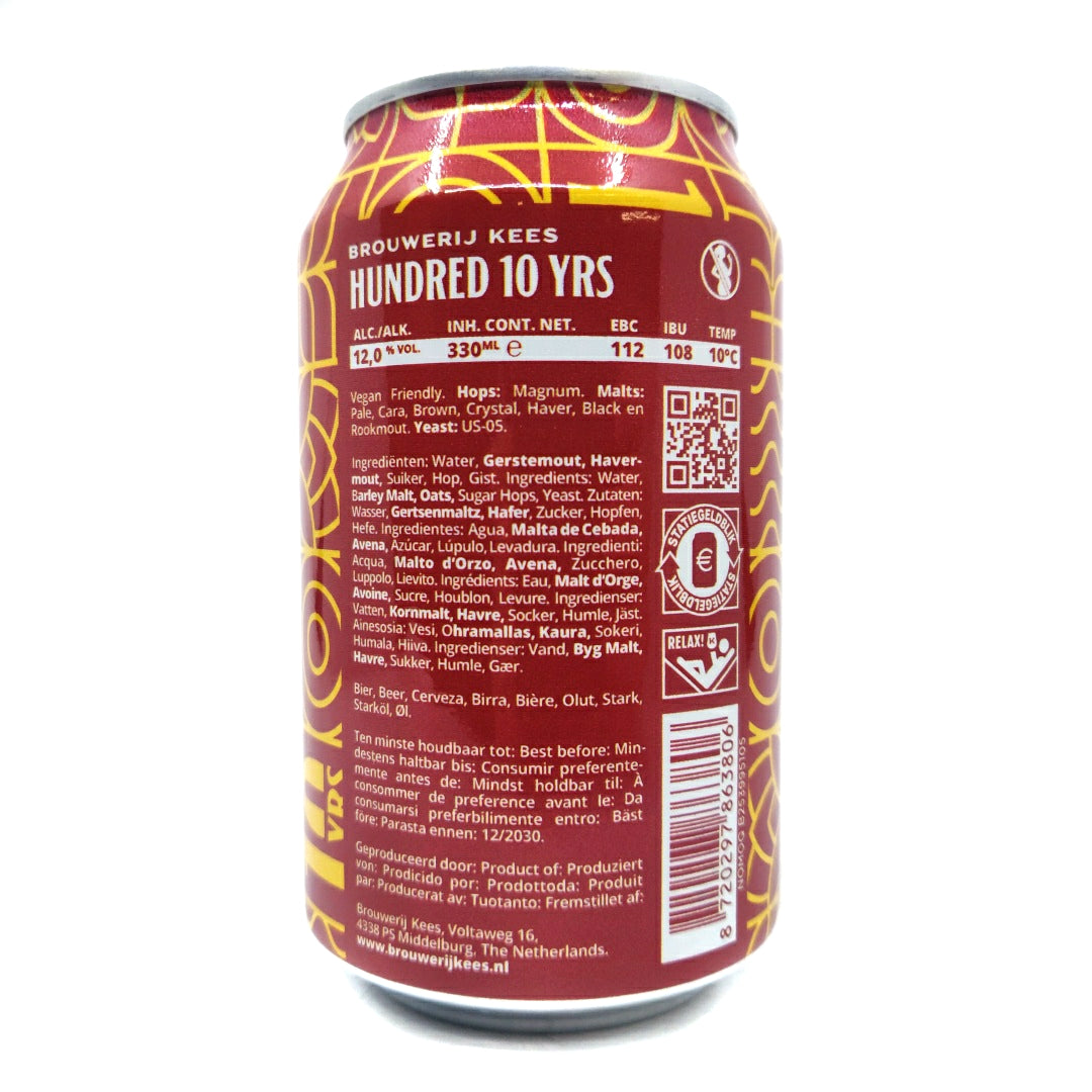 Kees Hundred (10 Years Edition) Imperial Stout 12% (440ml can)-Hop Burns & Black