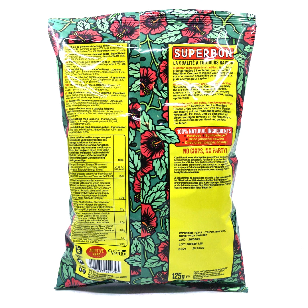 Superbon Jalapeno Crisps (135g)-Hop Burns & Black