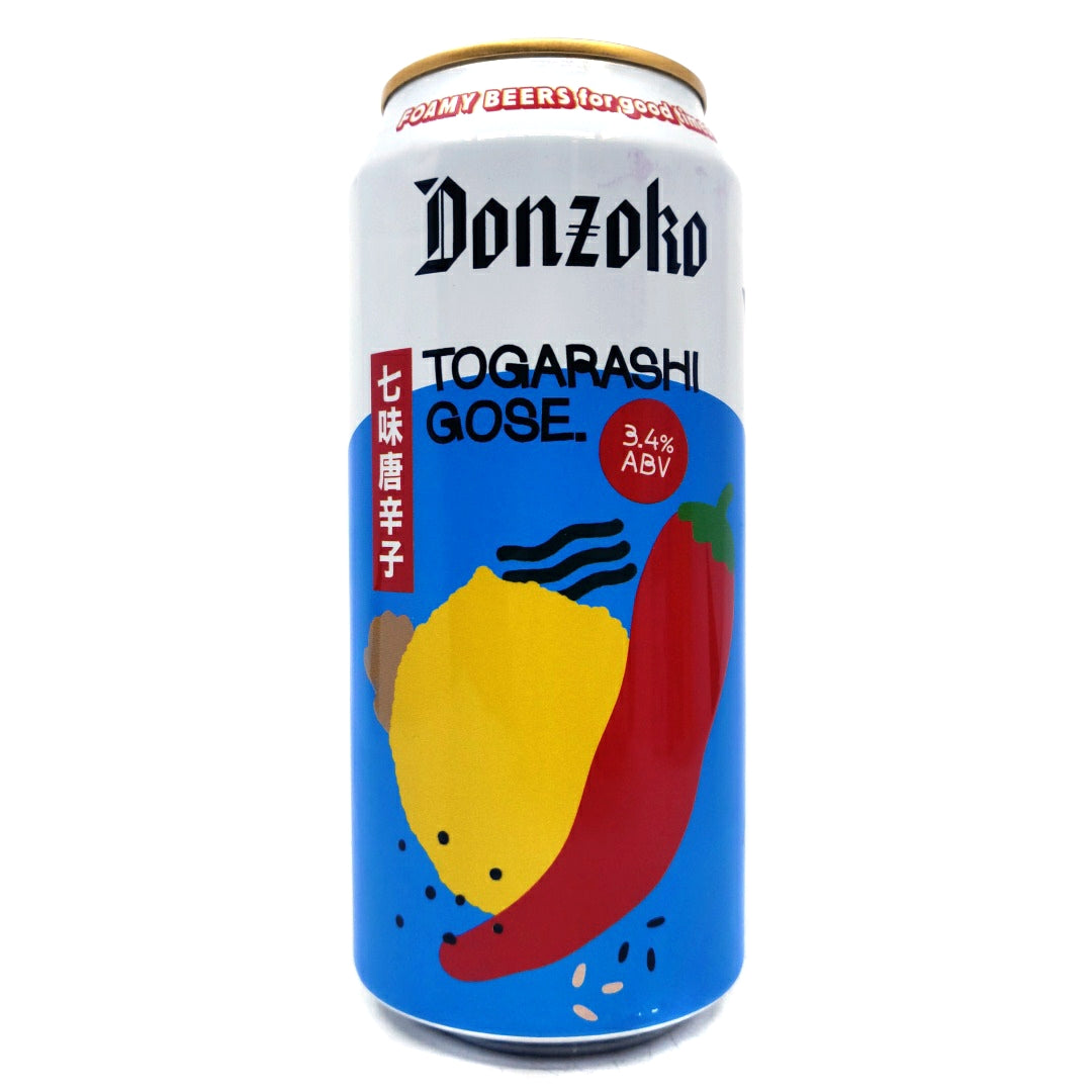Donzoko Togarashi Gose 3.4% (440ml can)-Hop Burns & Black