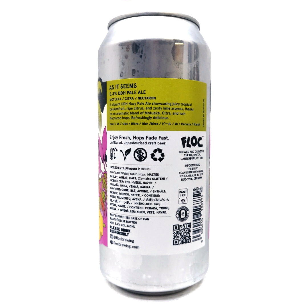Floc Brewing As it Seems Pale Ale 5.4% (440ml can)-Hop Burns & Black