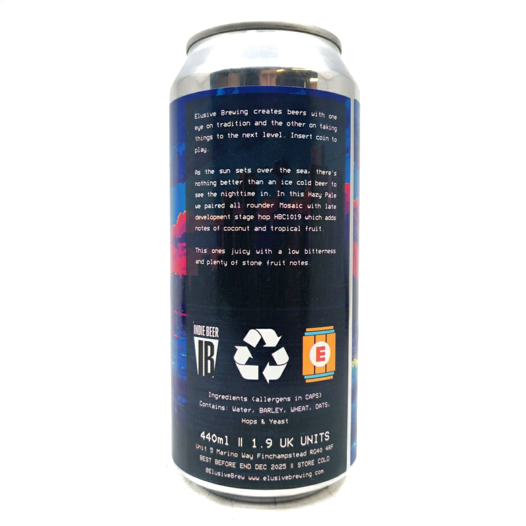 Elusive Brewing Wave Rider Hazy Pale Ale 4.5% (440ml can)-Hop Burns & Black