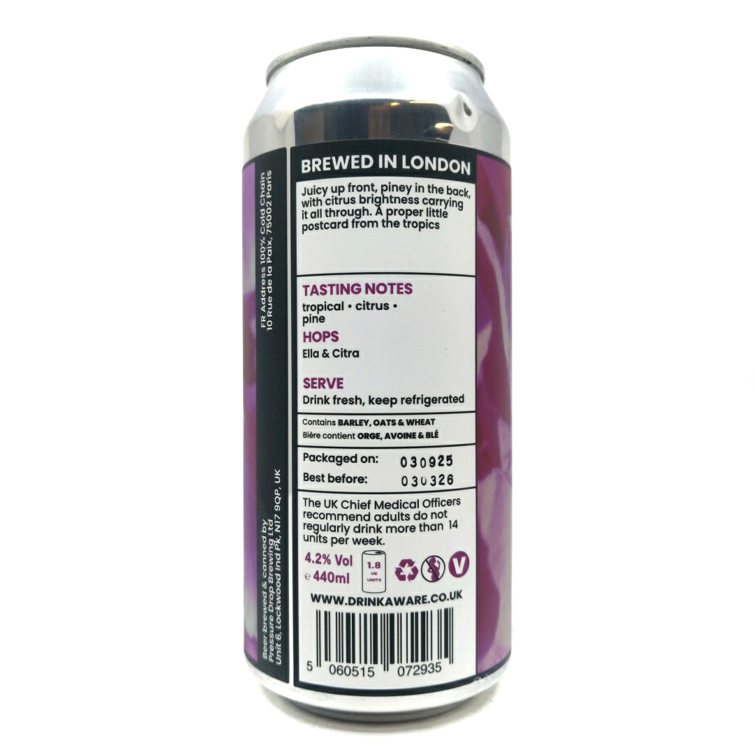 Pressure Drop hi/res New England Pale Ale 4.2% (440ml can)-Hop Burns & Black