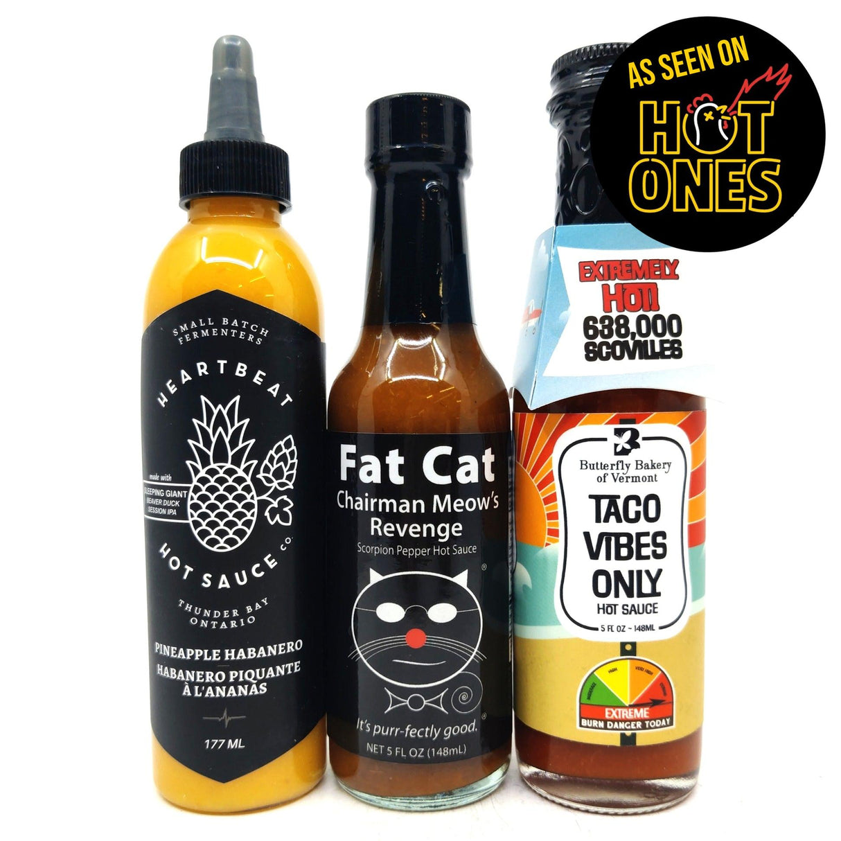 Hot Ones Superstar Trio (3 sauces)-Hop Burns & Black