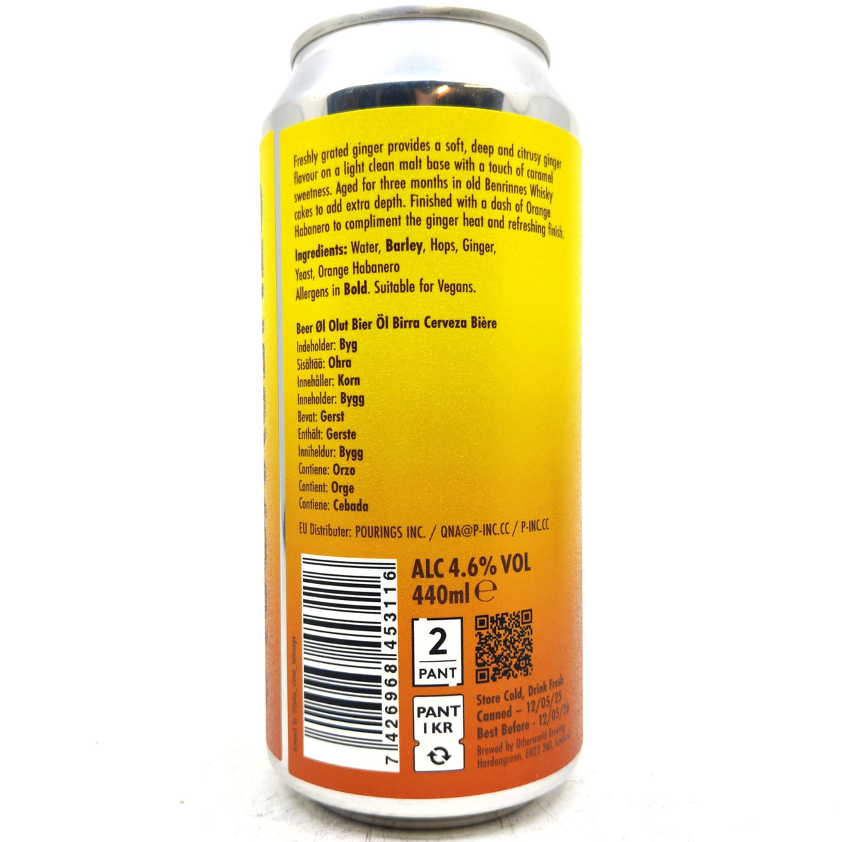 Otherworld Karkinos Ginger Ale 4.6% (440ml can)-Hop Burns & Black