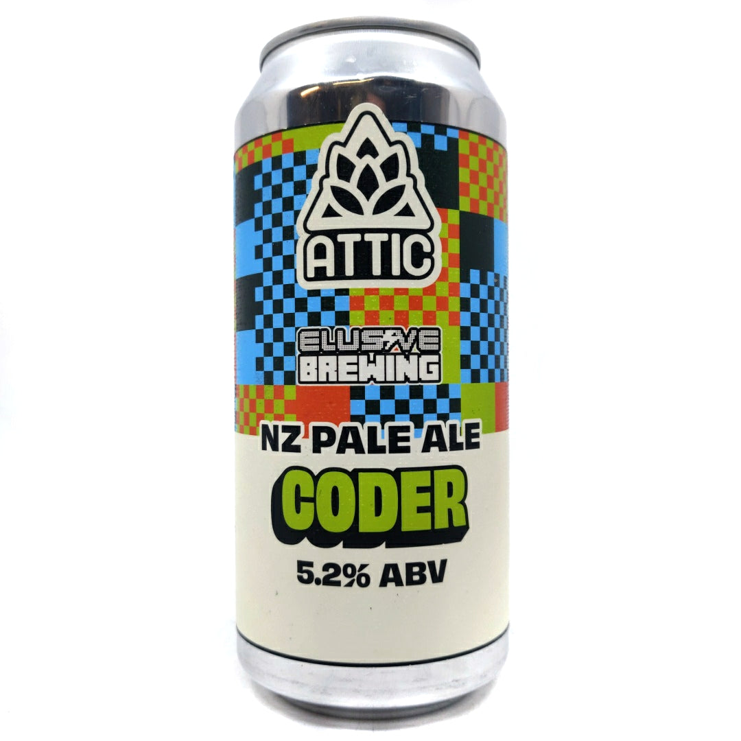 Elusive Brewing x Attic Coder West Coast Pale Ale 5.2% (440ml can)-Hop Burns & Black