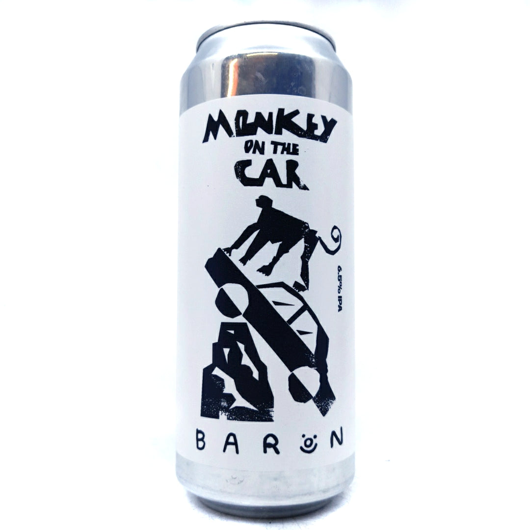 Baron Brewing Monkey On the Car IPA 6.5% (500ml can)-Hop Burns & Black