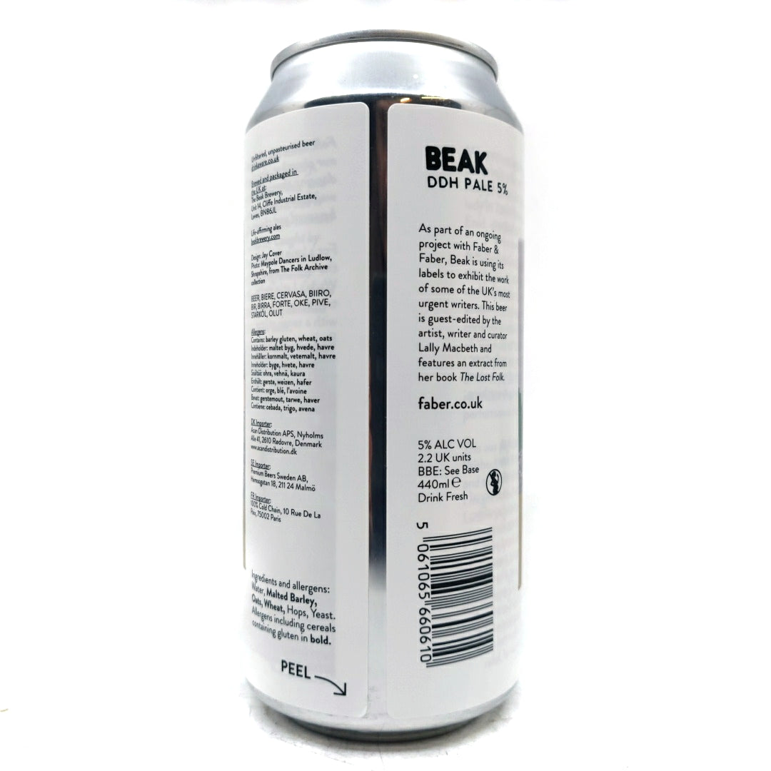 Beak Brewery x Faber & Faber The Lost Folk DDH Pale Ale 5% (440ml can)-Hop Burns & Black