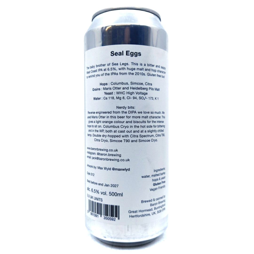 Baron Brewing Seal Eggs West Coast IPA 6,5% (500ml can)-Hop Burns & Black