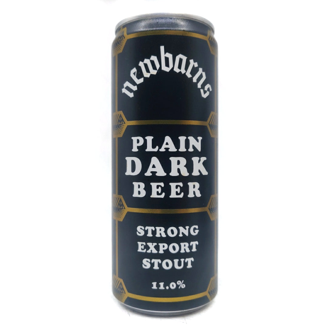 Newbarns Plain Dark Beer Strong Export Stout 11% (330ml can)-Hop Burns & Black