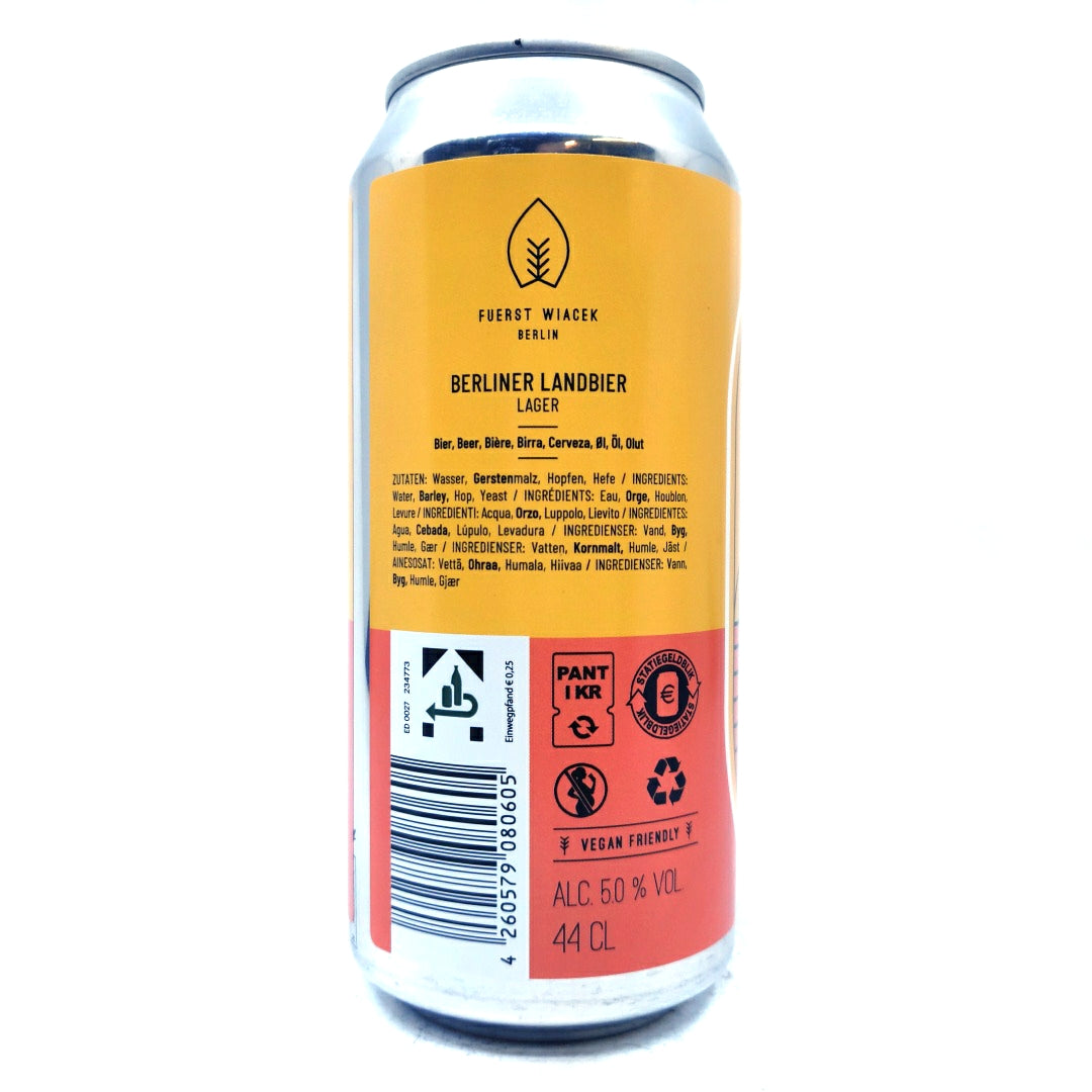 Fuerst Wiacek Berliner Landbier Lager 5% (440ml can)-Hop Burns & Black