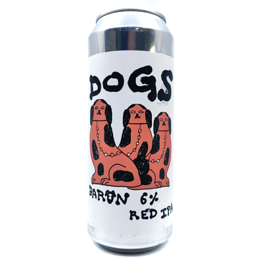 Baron Brewing Dogs Red IPA 6% (500ml can)-Hop Burns & Black