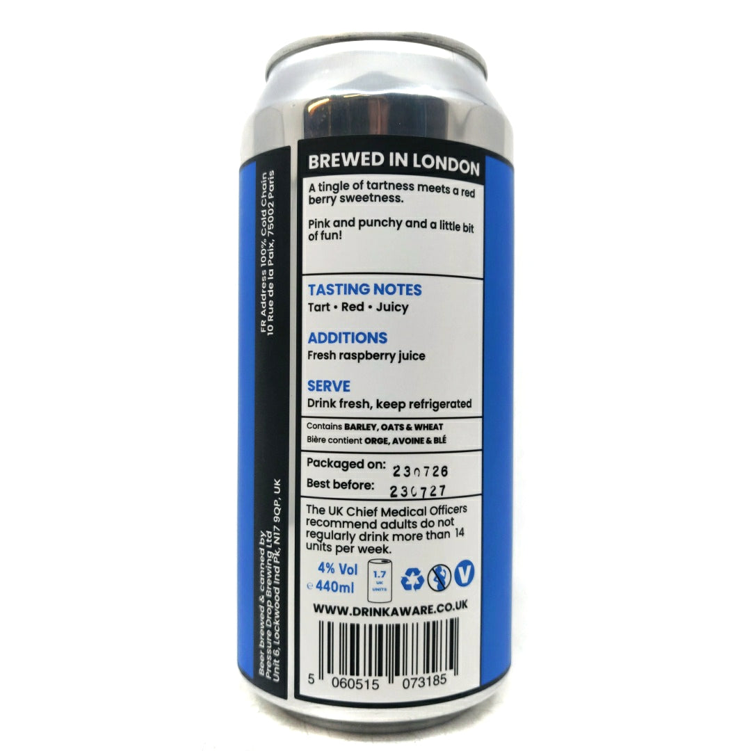 Pressure Drop Razzle Raspberry Sour 4% (440ml can)-Hop Burns & Black