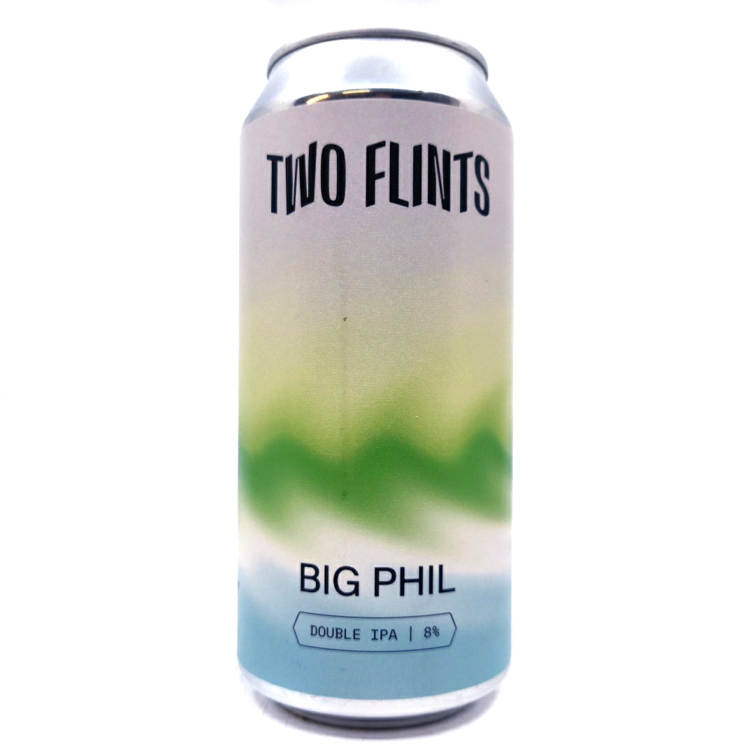 Two Flints Big Phil Double IPA 8% (440ml can)-Hop Burns & Black
