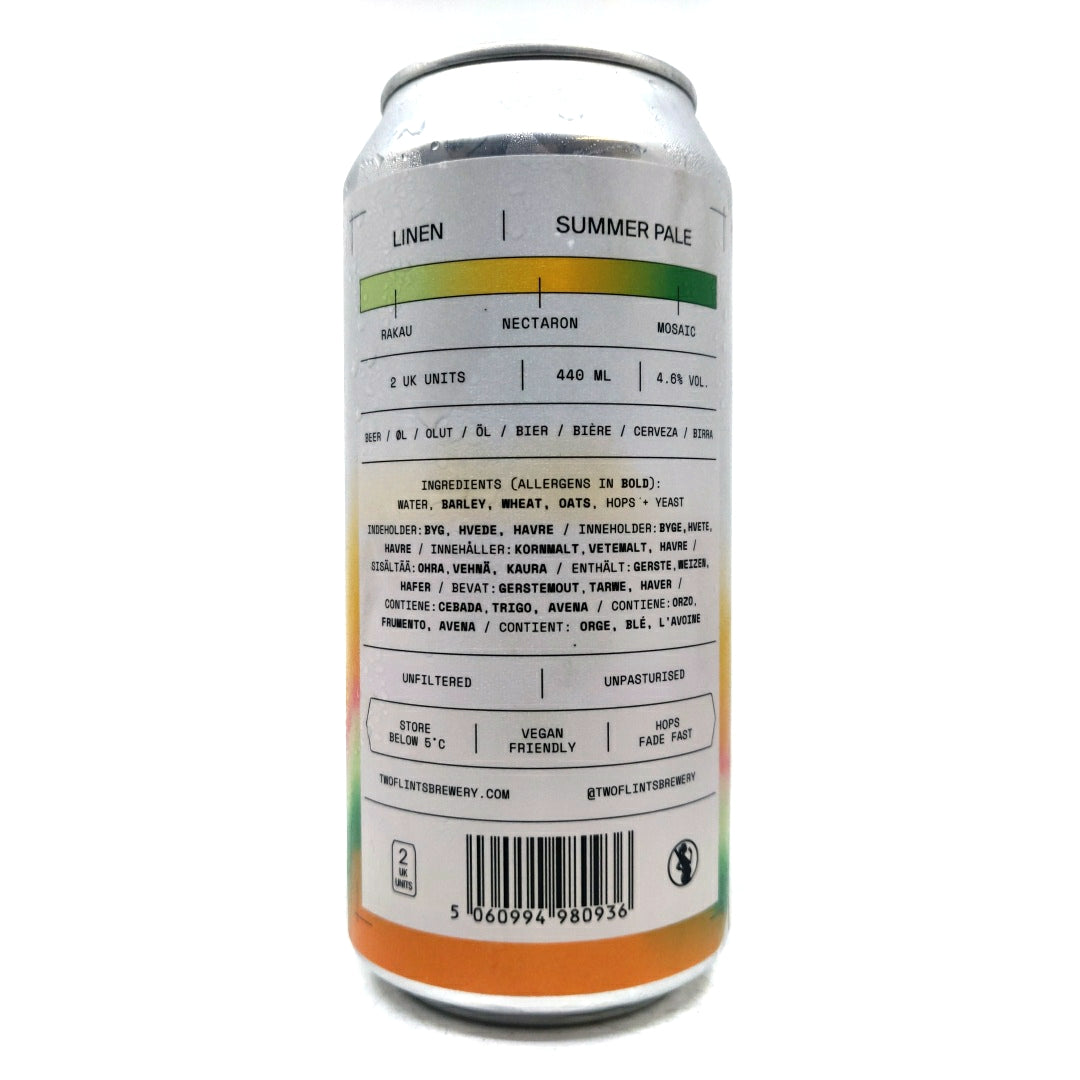 Two Flints Linen Summer Pale Ale 4.6% (440ml can)-Hop Burns & Black