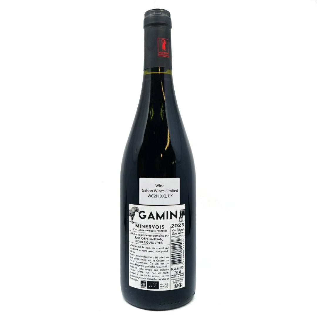 Domaine Calihol Gautran Gamin Minervois 2023 14.5% (750ml)-Hop Burns & Black