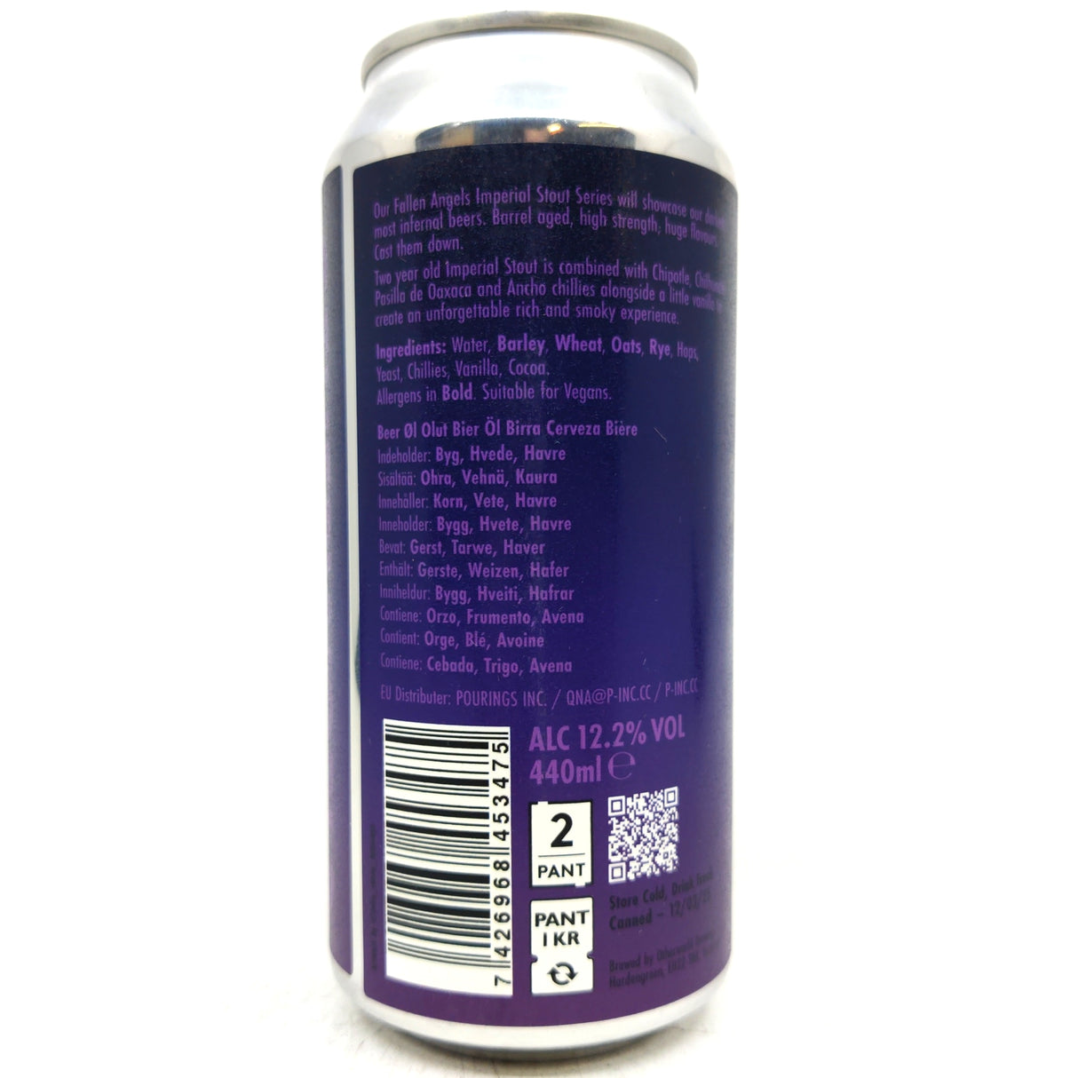 Otherworld Beelzebub Imperial Stout 12.2% (440ml can)-Hop Burns & Black