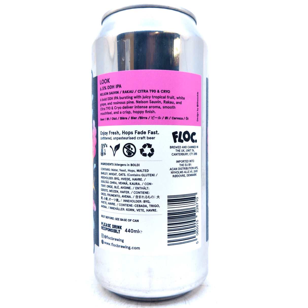 Floc Brewing Look IPA 6.5% (440ml can)-Hop Burns & Black