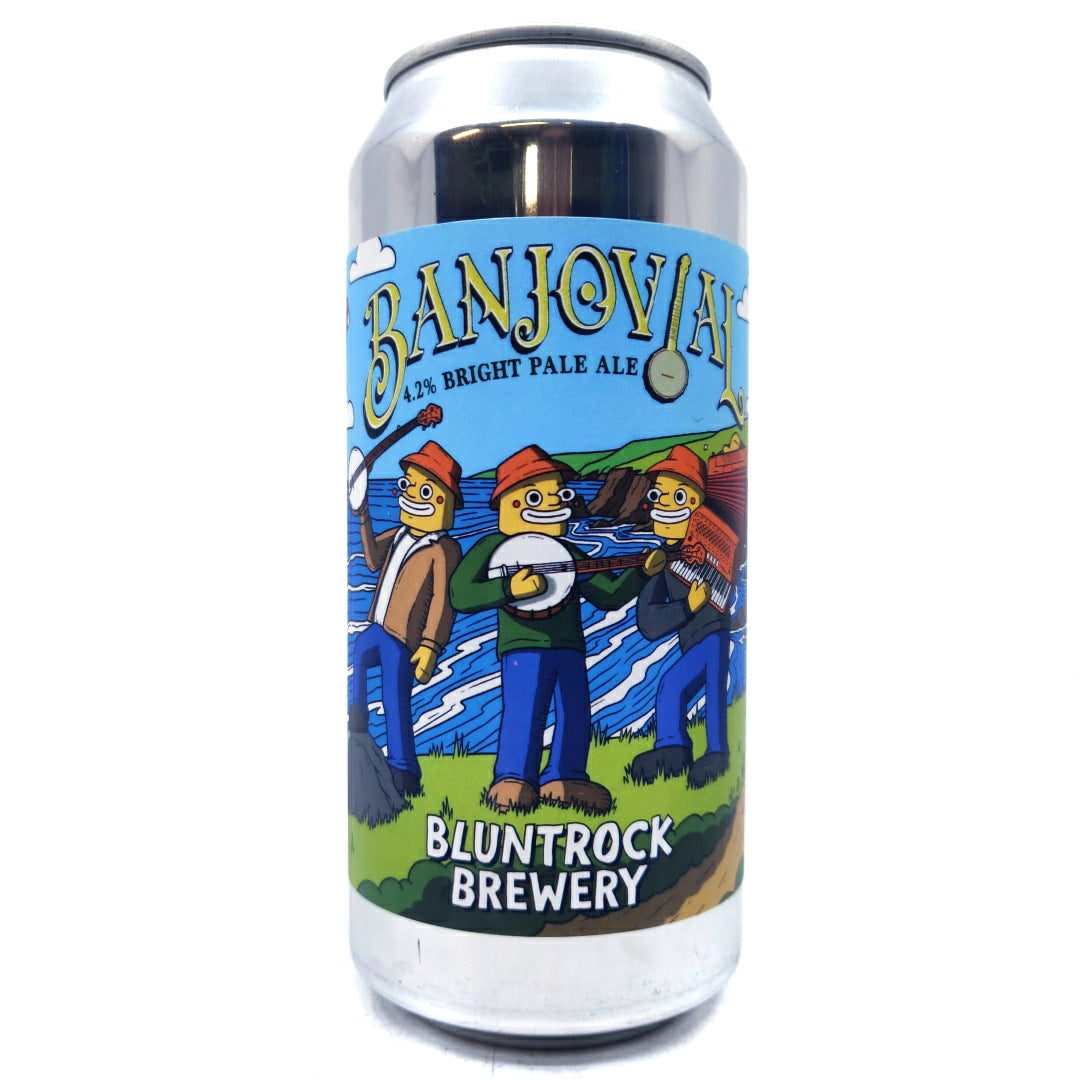 Bluntrock Banjovial Bright Pale Ale 4.2% (440ml can)-Hop Burns & Black