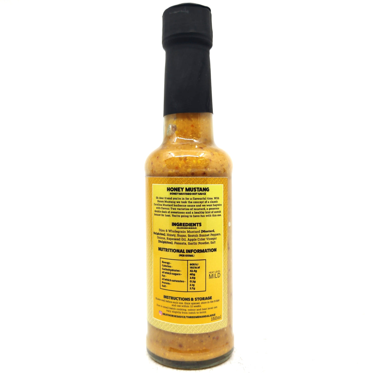 Heat Horse Honey Mustang Honey Mustard Hot Sauce (150ml)-Hop Burns & Black