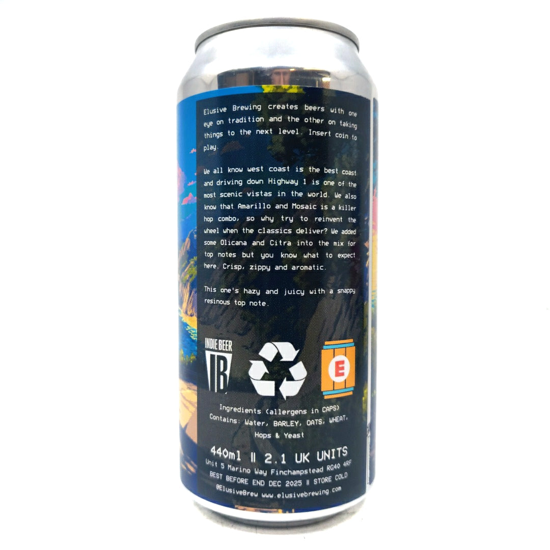 Elusive Brewing Cabrillo West Coast Pale Ale 4.8% (440ml can)-Hop Burns & Black