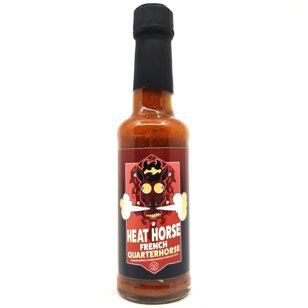 Heat Horse French Quarterhorse Louisiana Cayenne & Ghost Pepper Hot Sauce (150ml)-Hop Burns & Black