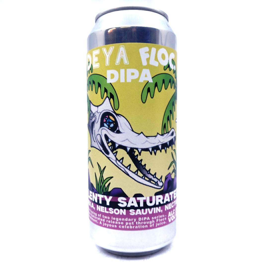 DEYA x Floc Plenty Saturated Motueka, Nelson Sauvin, Nectaron Double IPA 8% (500ml can)-Hop Burns & Black