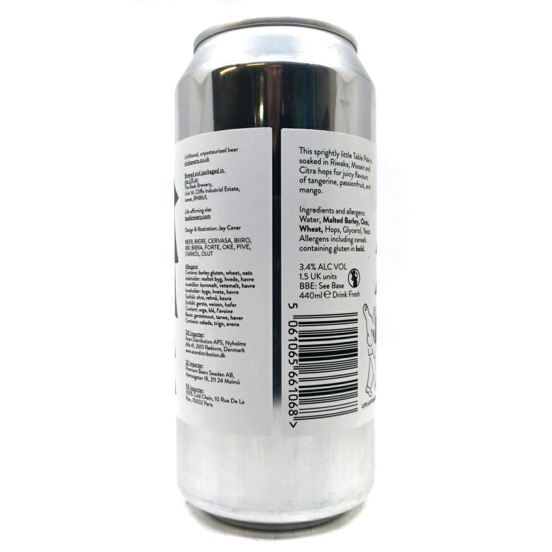Beak Pines Table Pale 3.4% (440ml can)-Hop Burns & Black
