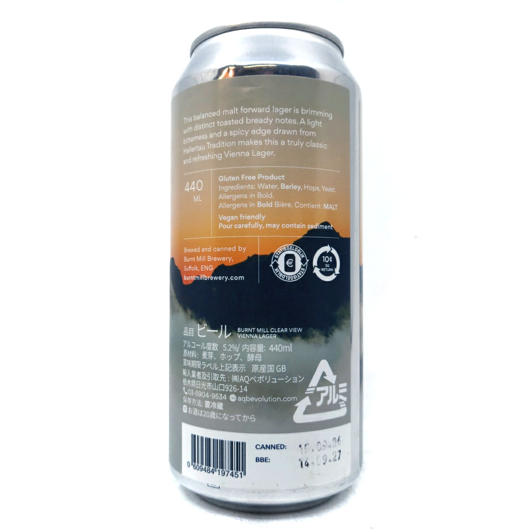 Burnt Mill Clear View Vienna Lager 5.2% (440ml can)