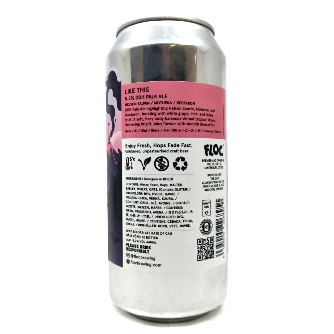 Floc Brewing Like This DDH Pale Ale 5.2% (440ml can)-Hop Burns & Black