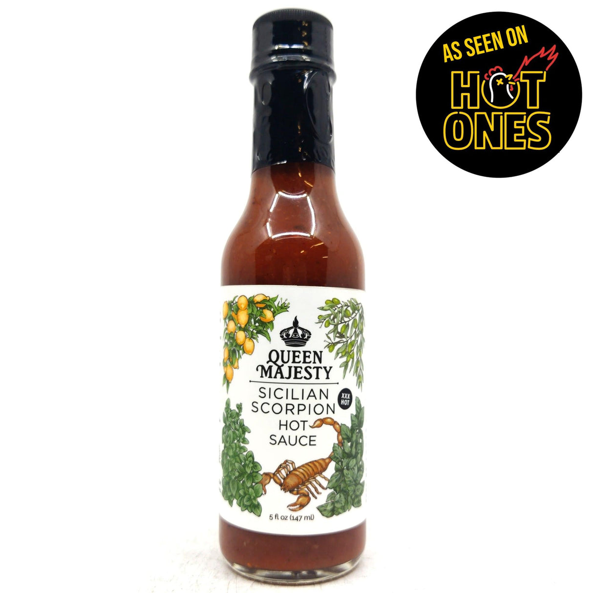 Queen Majesty Sicilian Scorpion Hot Sauce (147ml)-Hop Burns & Black