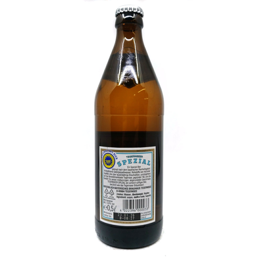 Tegernsee Spezial Lager 5.6% (500ml)-Hop Burns & Black