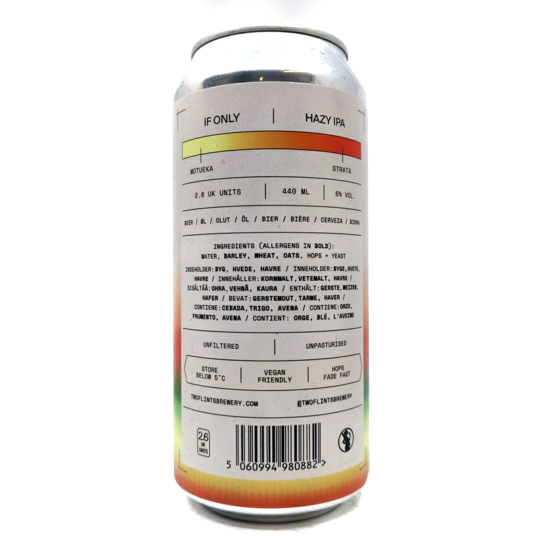 Two Flints If Only Hazy IPA 6% (440ml can)-Hop Burns & Black
