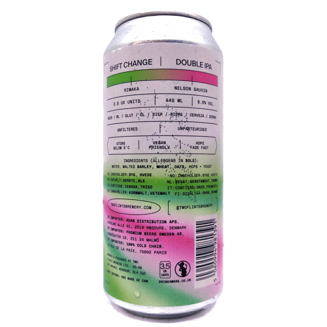 Two Flints x Factory Shift Change Double IPA 8% (440ml can)-Hop Burns & Black