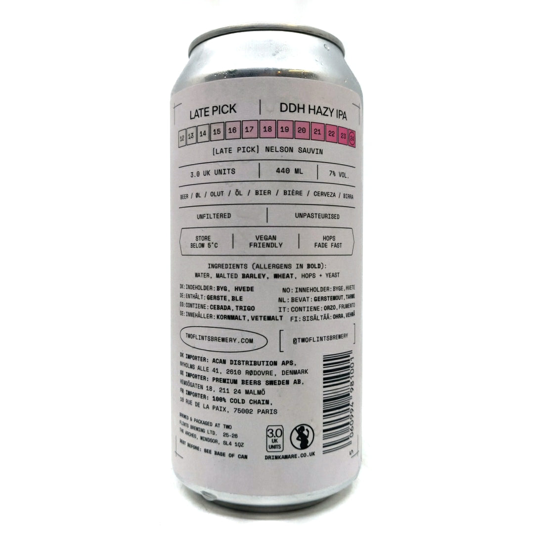 Two Flints x Verdant Late Pick Nelson DDH Hazy IPA 7% (440ml can)-Hop Burns & Black