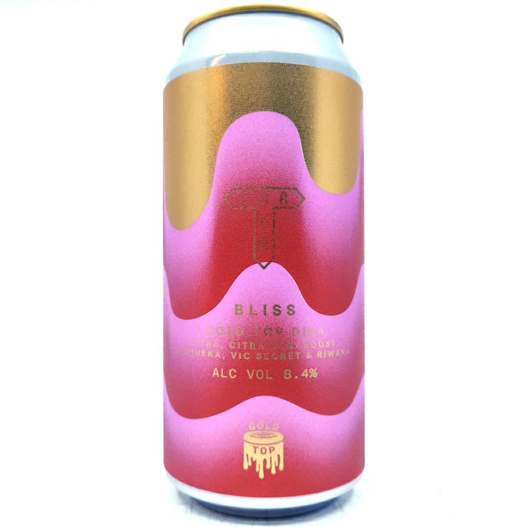 Track Bliss Gold Top Double IPA 8.4% (440ml can)-Hop Burns & Black