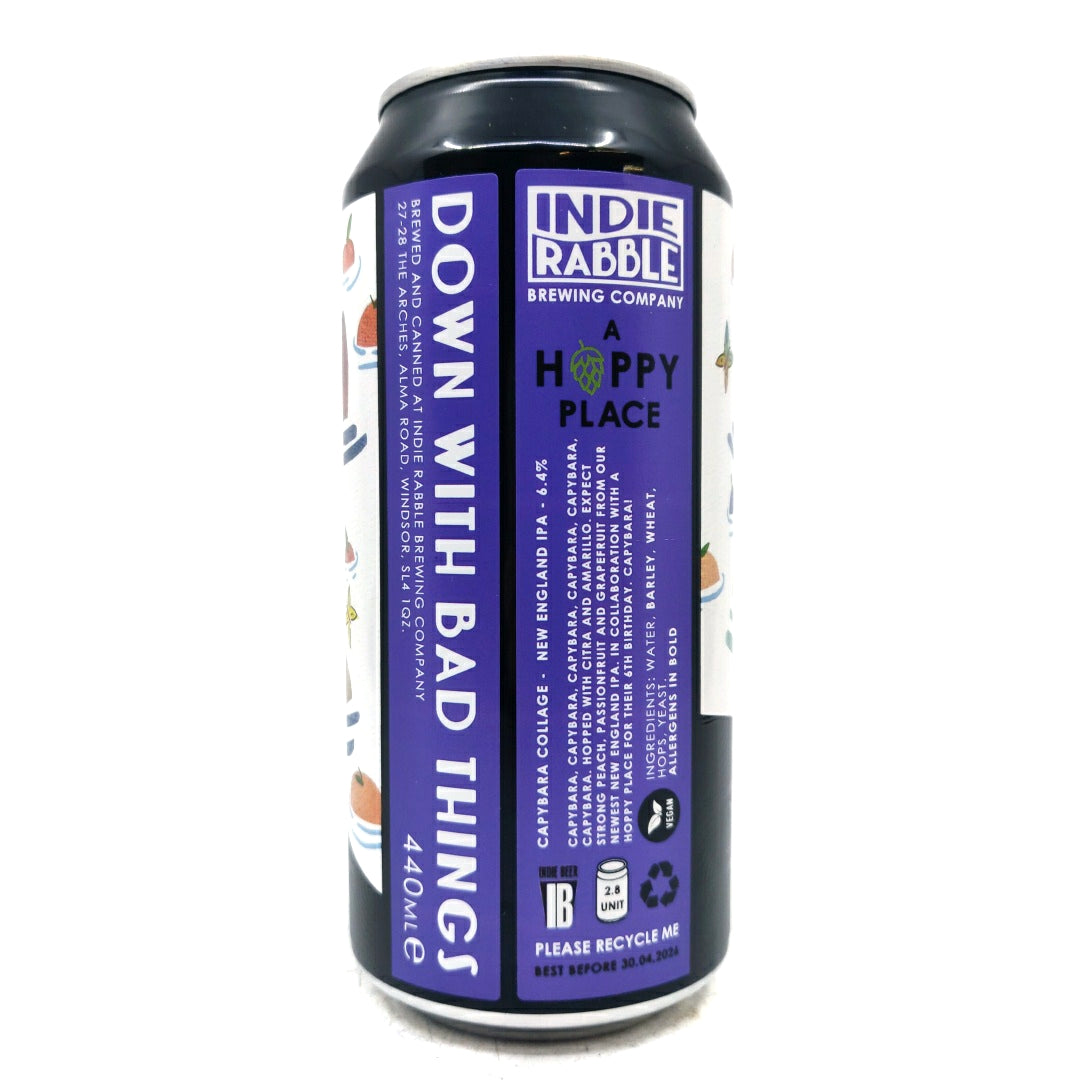 Indie Rabble Capybara Collage New England IPA 6.4% (440ml can)-Hop Burns & Black