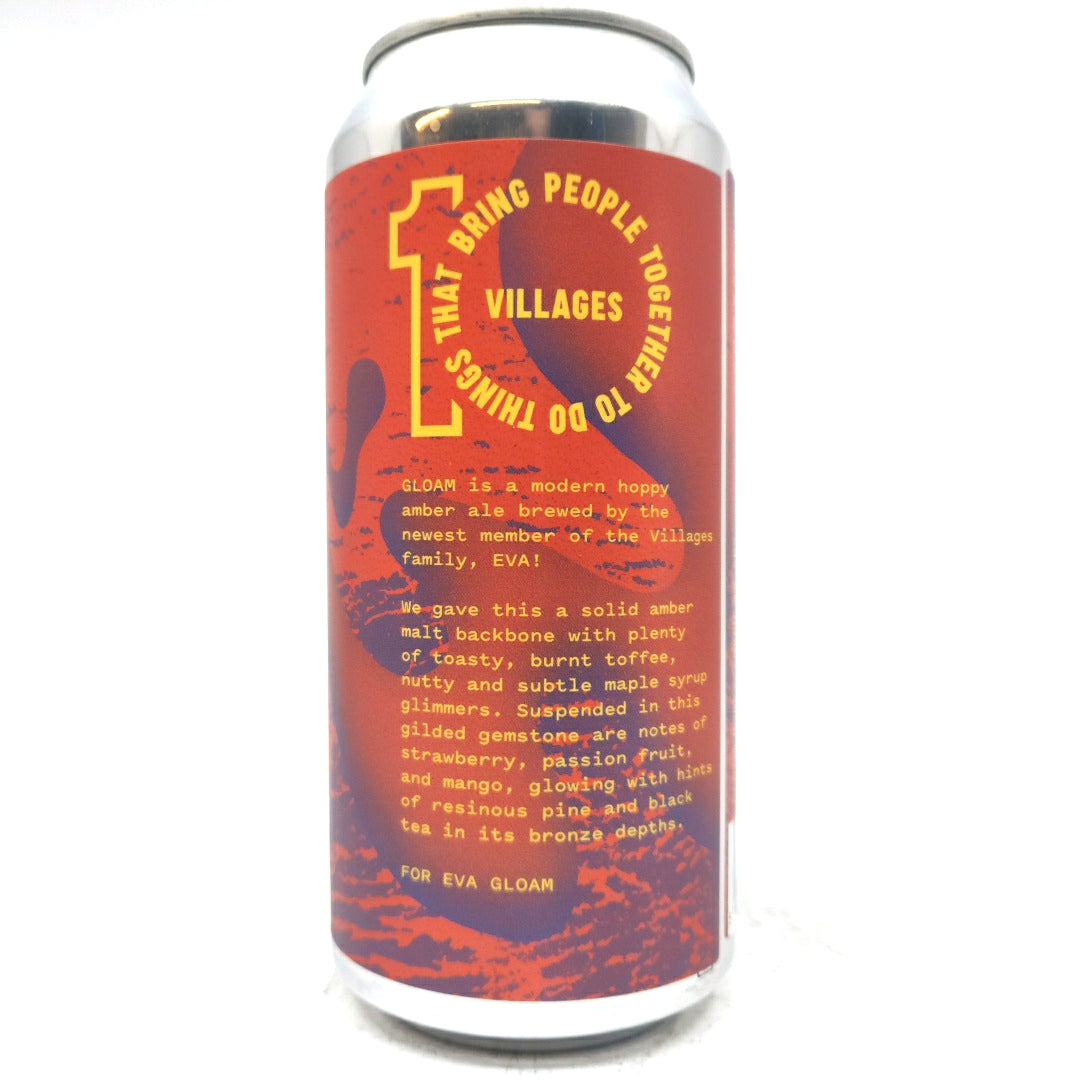 Villages Gloam Hoppy Amber 4% (440ml can)-Hop Burns & Black
