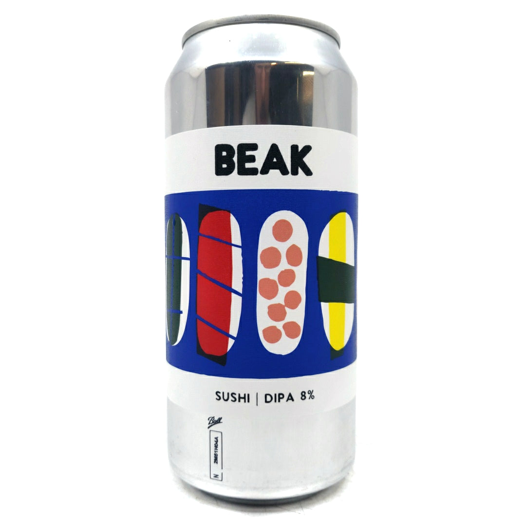 Beak Brewery Sushi Double IPA 8% (440ml can)-Hop Burns & Black