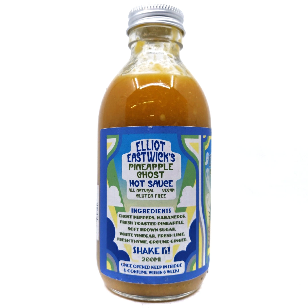 Elliot Eastwick's Pineapple Ghost Hot Sauce (200ml)-Hop Burns & Black